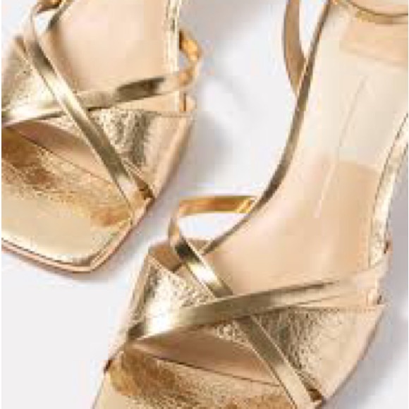 Dolce Vita Gold Strappy Heels - Picture 1 of 5